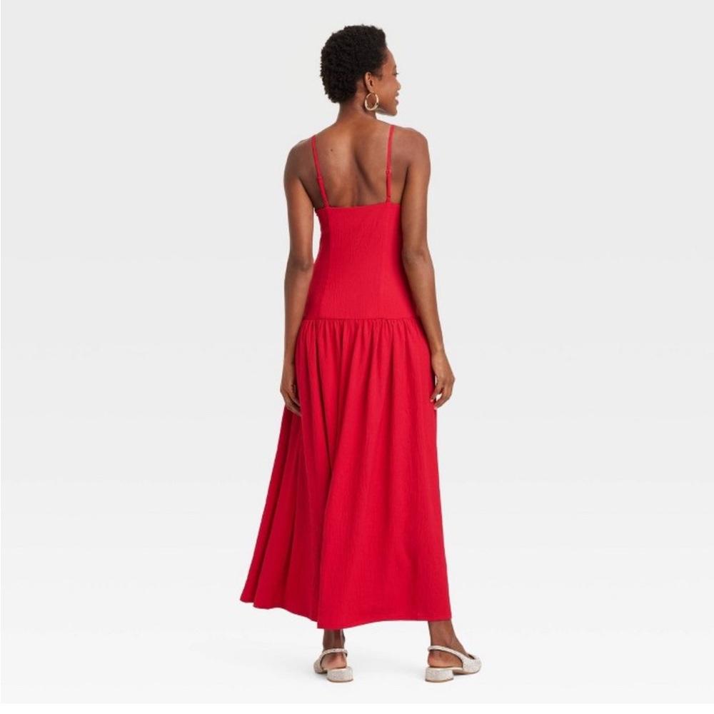 Elegant Red Maxi Drop waist Dress | a new day - Picture 3 of 3